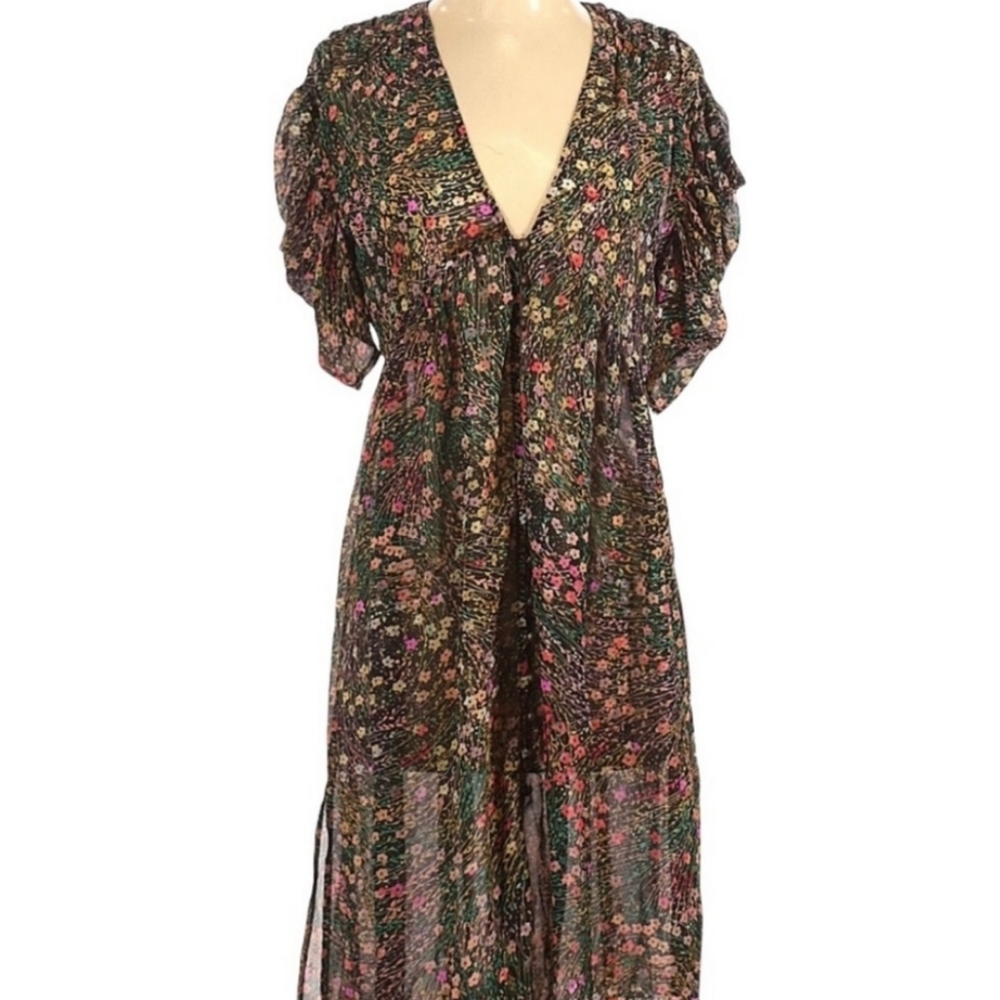 Anthropologie Akemi + Kin sheer button down multicolor dress size small
